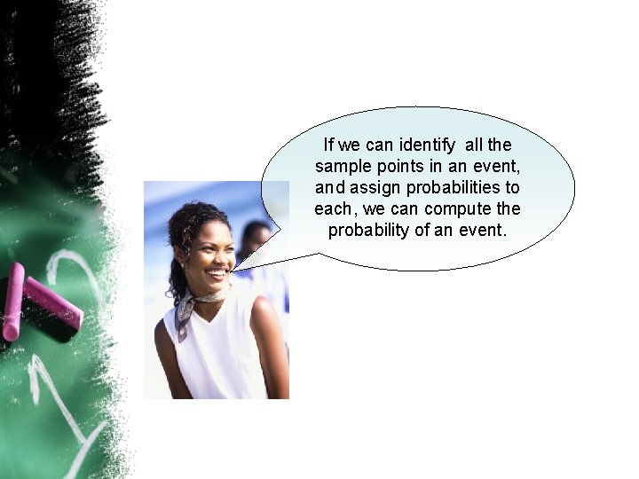 If we can identify all the sample points in an event, and assign probabilities