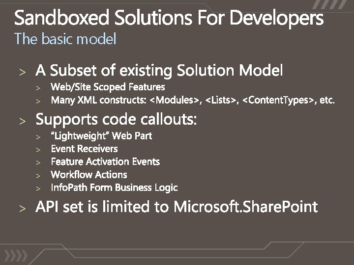 The basic model > > > > > 