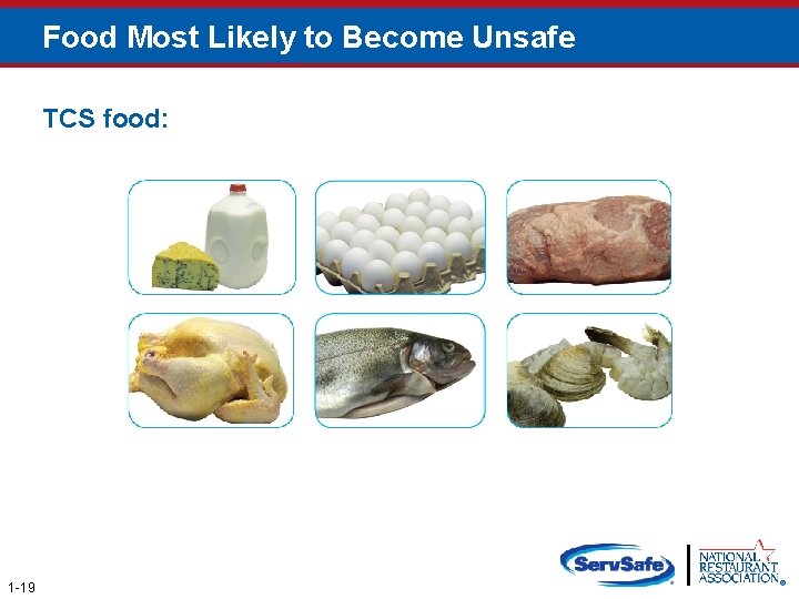 Food Most Likely to Become Unsafe TCS food: 1 -19 