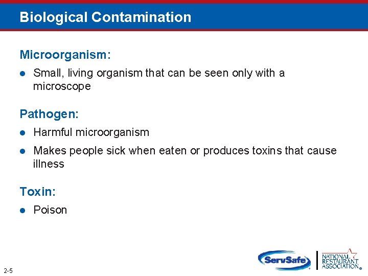 Biological Contamination Microorganism: l Small, living organism that can be seen only with a