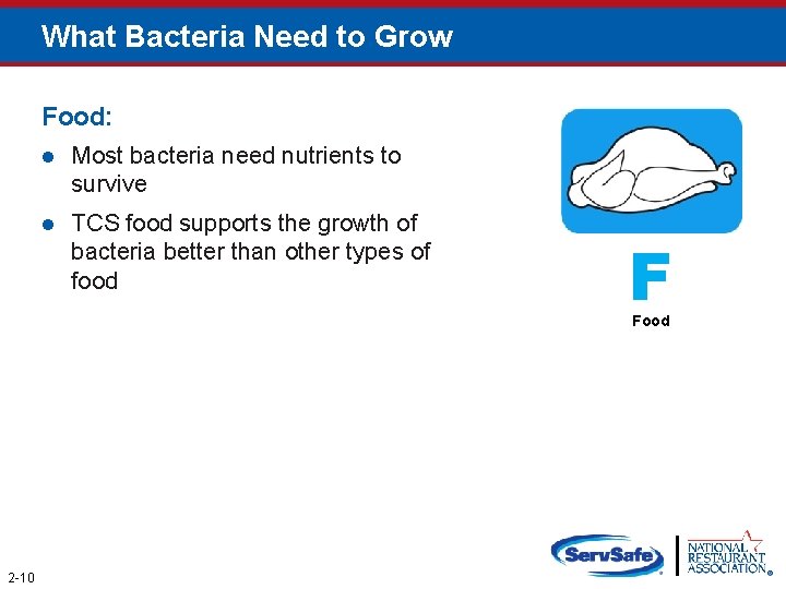 What Bacteria Need to Grow Food: l Most bacteria need nutrients to survive l