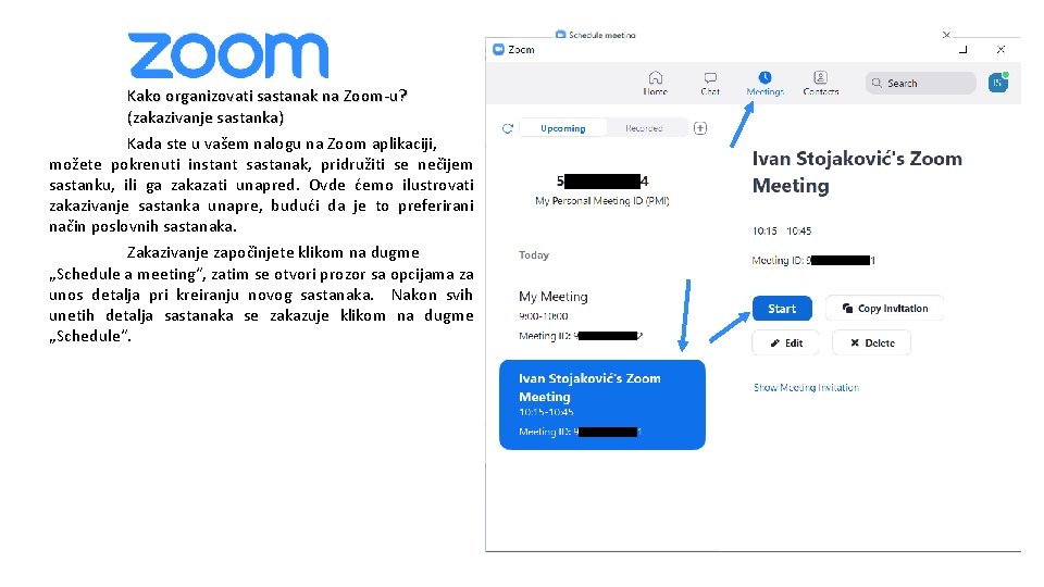 Kako organizovati sastanak na Zoom-u? (zakazivanje sastanka) Kada ste u vašem nalogu na Zoom