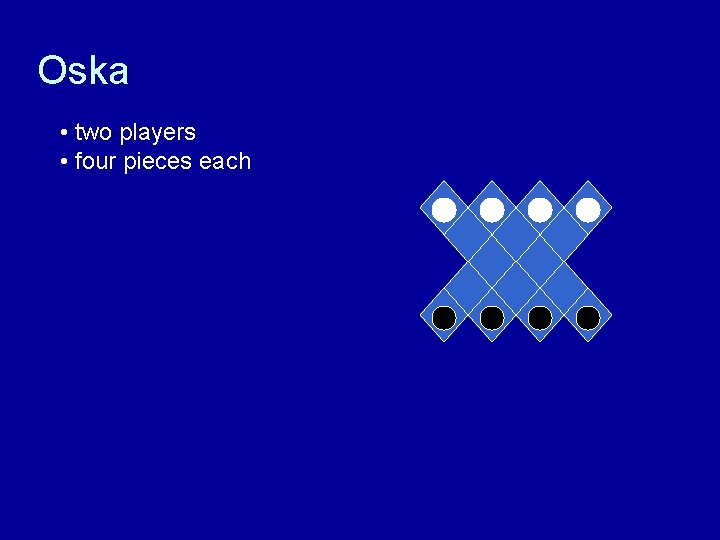 Oska • two players • four pieces each 
