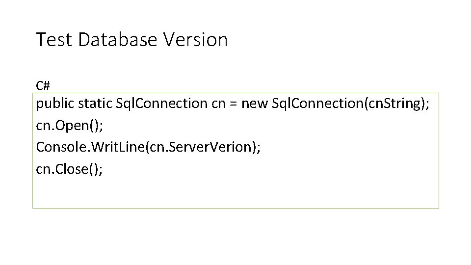 DB Programming Connection Data manipulation NET Architecture Connection