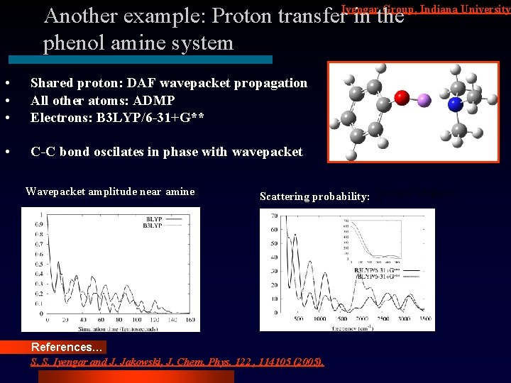 Group, Indiana University Another example: Proton transfer. Iyengar in the phenol amine system •