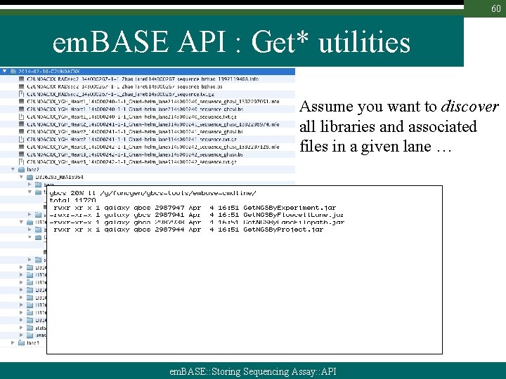 60 em. BASE API : Get* utilities Assume you want to discover all libraries