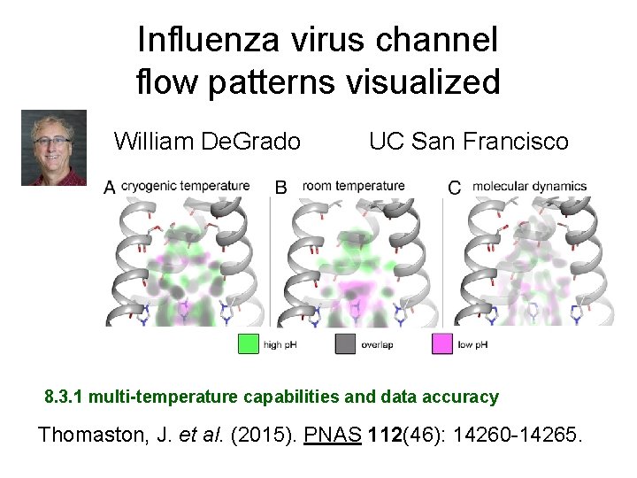 Influenza virus channel flow patterns visualized William De. Grado UC San Francisco 8. 3.