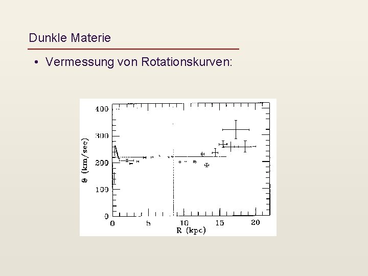 Dunkle Materie • Vermessung von Rotationskurven: 