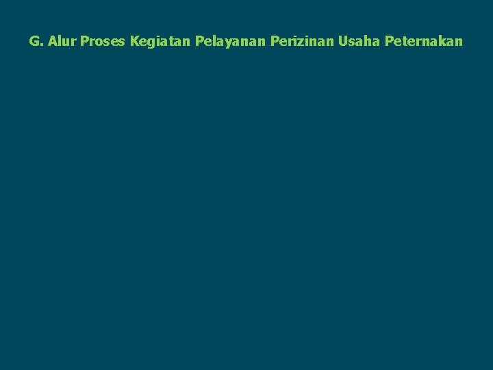 G. Alur Proses Kegiatan Pelayanan Perizinan Usaha Peternakan 