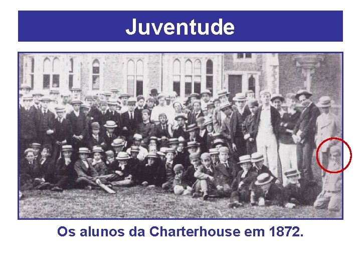 Juventude Os alunos da Charterhouse em 1872. 