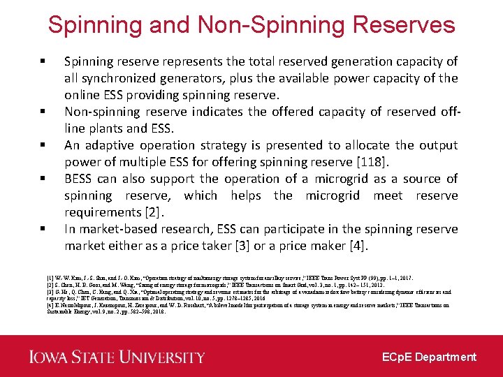 Spinning and Non-Spinning Reserves § § § Spinning reserve represents the total reserved generation