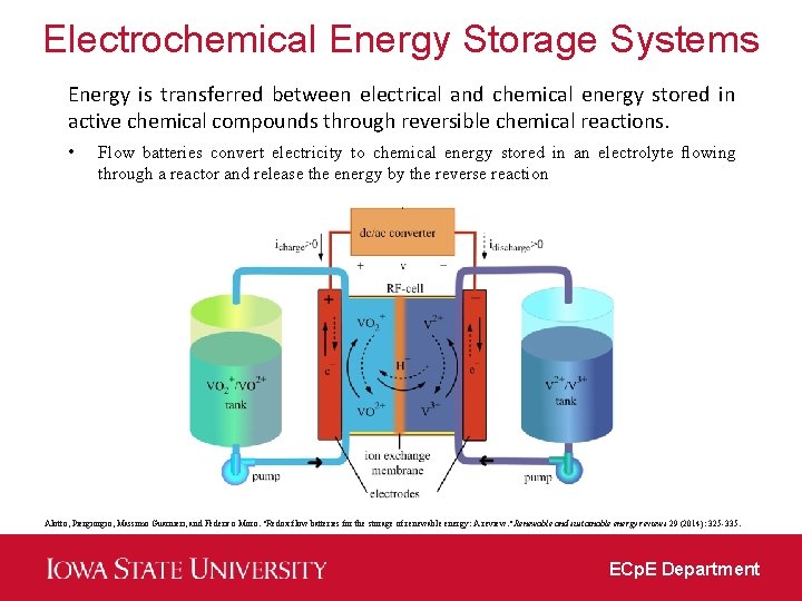 Electrochemical Energy Storage Systems Energy is transferred between electrical and chemical energy stored in