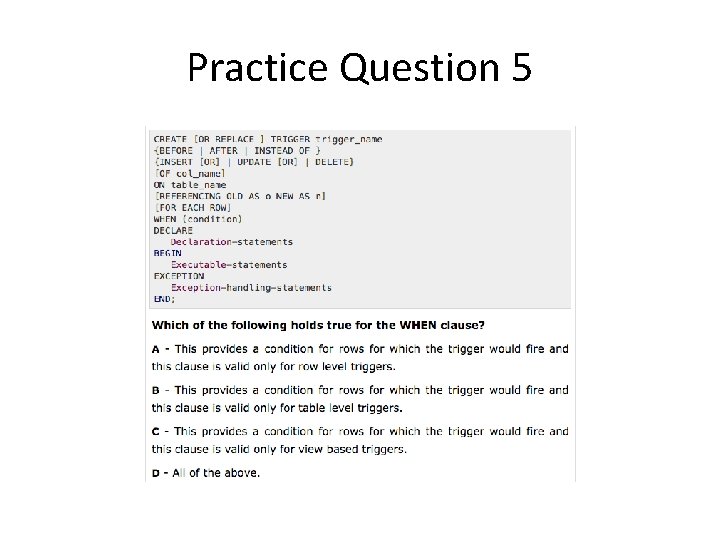 Practice Question 5 