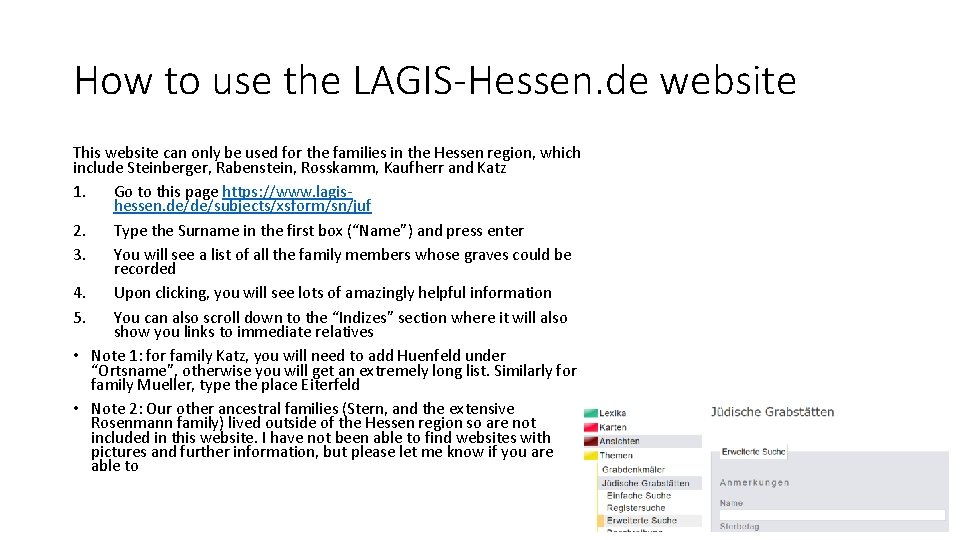 How to use the LAGIS-Hessen. de website This website can only be used for