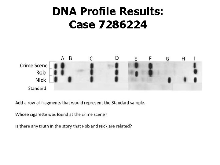DNA Profile Results: Case 7286224 