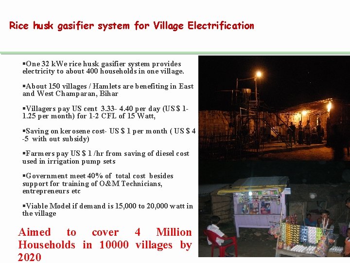 Rice husk gasifier system for Village Electrification §One 32 k. We rice husk gasifier