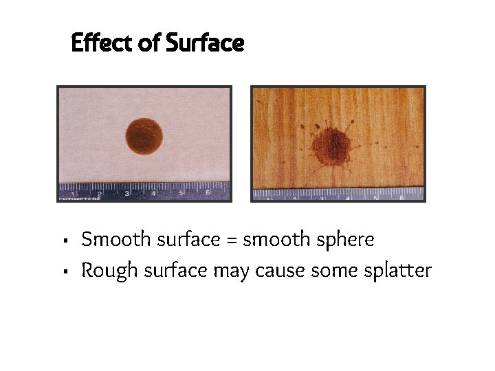 Effect of Surface ▪ ▪ Smooth surface = smooth sphere Rough surface may cause