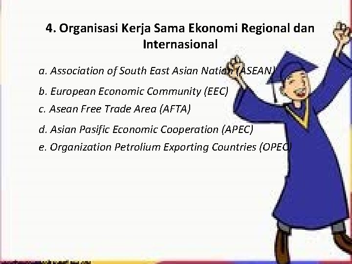 4. Organisasi Kerja Sama Ekonomi Regional dan Internasional a. Association of South East Asian