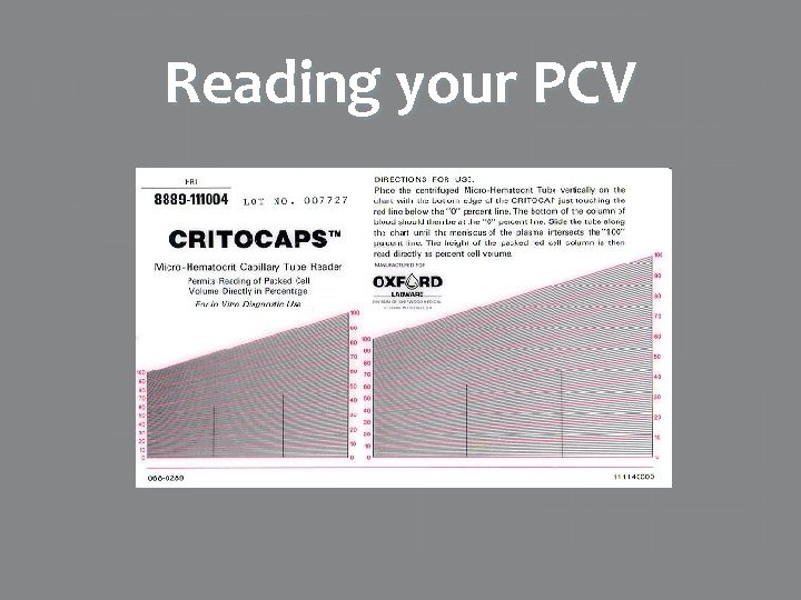 Reading your PCV 