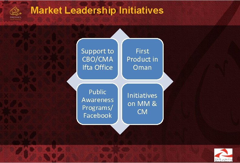 Market Leadership Initiatives Support to CBO/CMA Ifta Office First Product in Oman Public Awareness