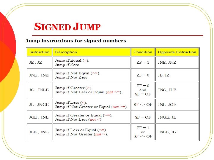 SIGNED JUMP 