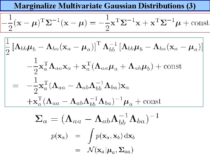 Marginalize Multivariate Gaussian Distributions (3) 