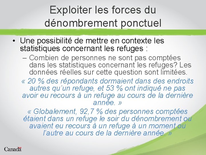 Exploiter les forces du dénombrement ponctuel • Une possibilité de mettre en contexte les