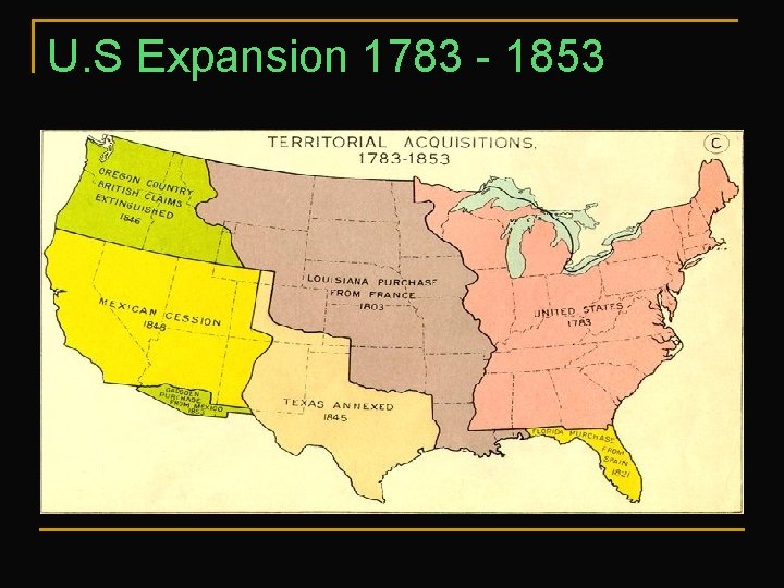 U. S Expansion 1783 - 1853 
