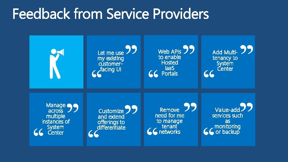 Manage across multiple instances of System Center Let me use my existing customerfacing UI