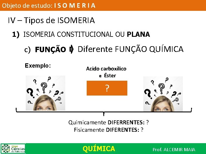 Objeto de estudo: I S O M E R I A IV – Tipos