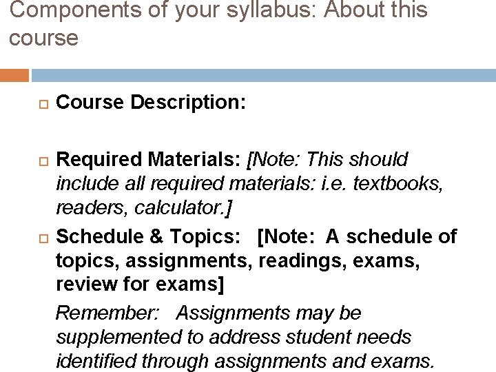 DISSECTING YOUR SYLLABUS HOW TO MAKE SENSE OF