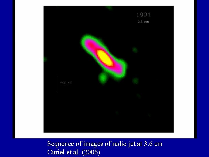 Sequence of images of radio jet at 3. 6 cm Curiel et al. (2006) Sequence of images of radio jet at 3. 6 cm Curiel et al. (2006)