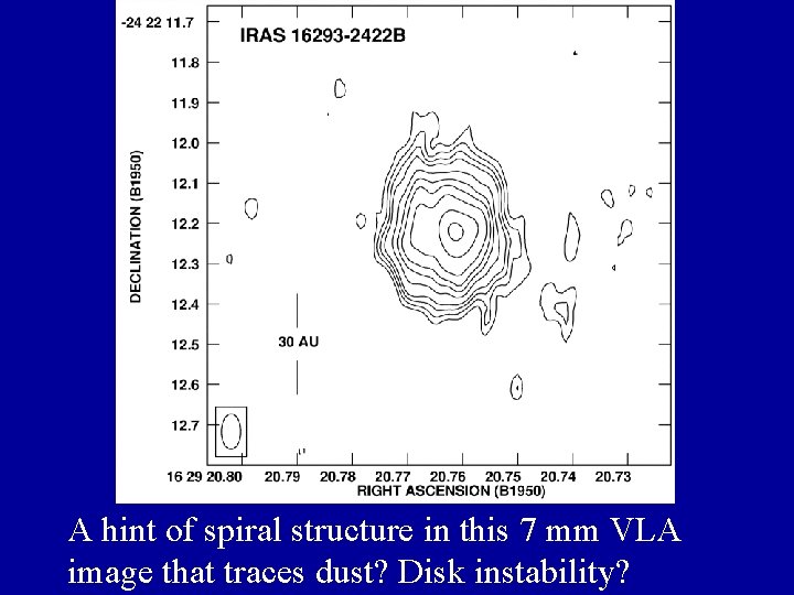 A hint of spiral structure in this 7 mm VLA image that traces dust? A hint of spiral structure in this 7 mm VLA image that traces dust?