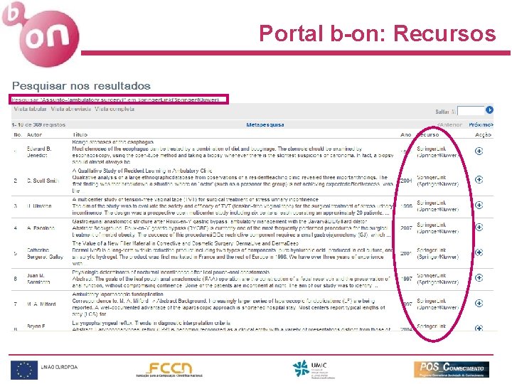 Portal b-on: Recursos 