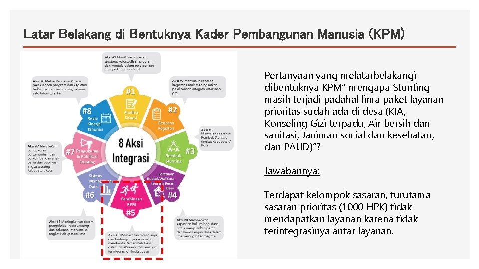 Latar Belakang di Bentuknya Kader Pembangunan Manusia (KPM) Pertanyaan yang melatarbelakangi dibentuknya KPM” mengapa