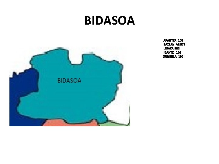 BIDASOA ARANTZA 100 BAZTAN 46. 577 LESAKA 500 IGANTZI 100 SUNBILLA 100 