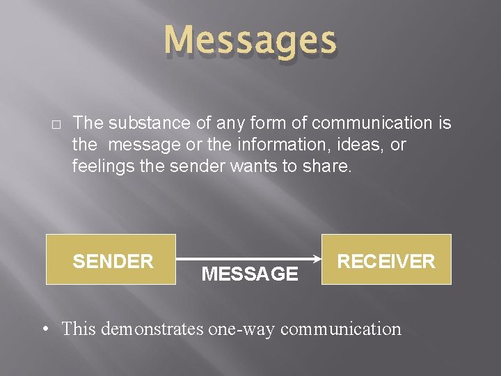 Messages � The substance of any form of communication is the message or the