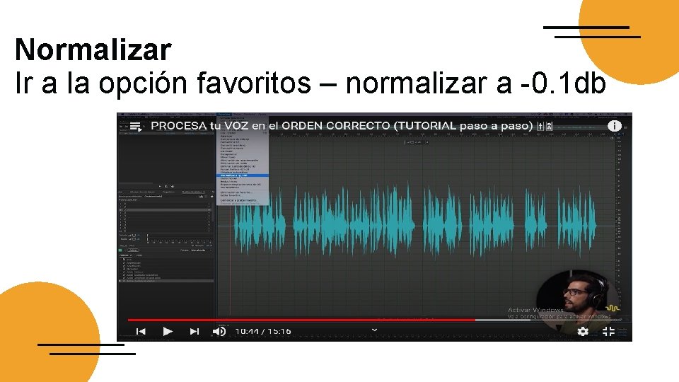 Normalizar Ir a la opción favoritos – normalizar a -0. 1 db 