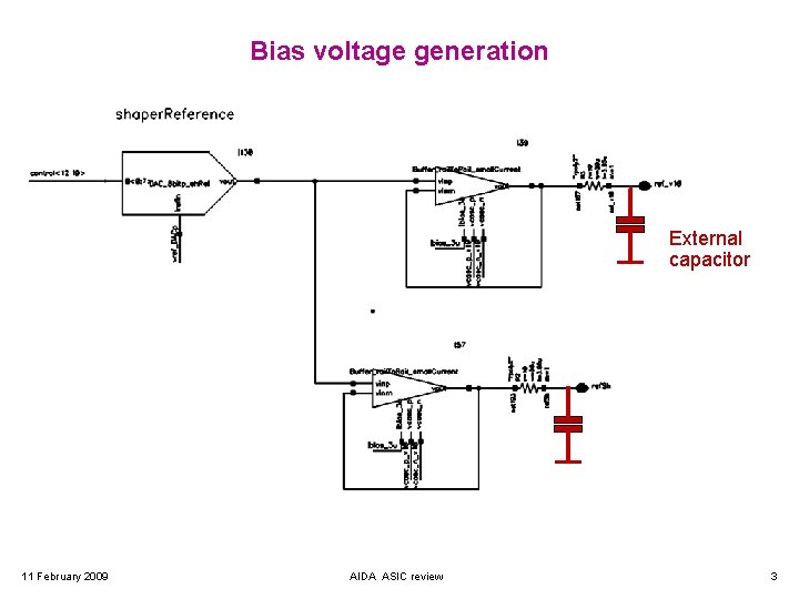 Bias voltage generation External capacitor 11 February 2009 AIDA ASIC review 3 