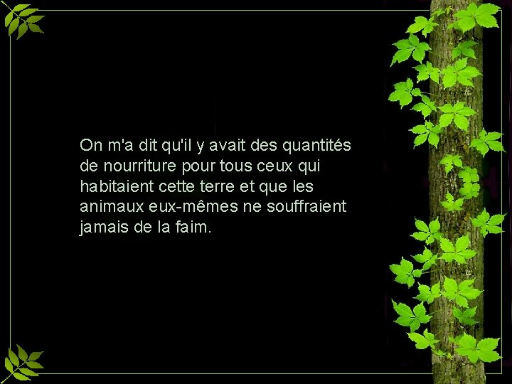 On m'a dit qu'il y avait des quantités de nourriture pour tous ceux qui