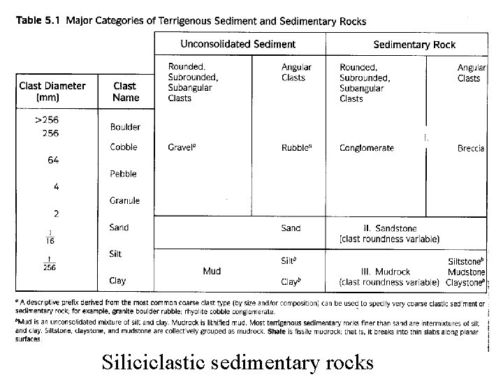 Siliciclastic sedimentary rocks 