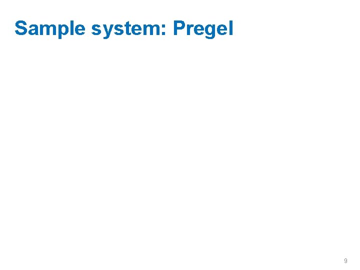 Sample system: Pregel 9 