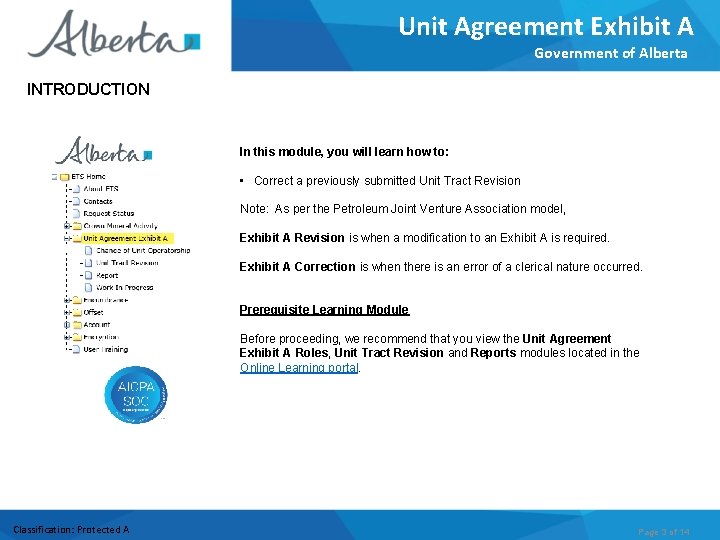 Unit Agreement Exhibit A Government of Alberta INTRODUCTION In this module, you will learn