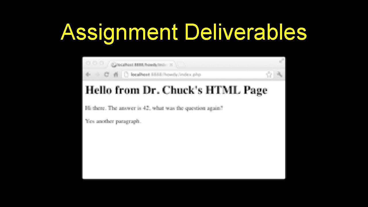 Assignment Deliverables 