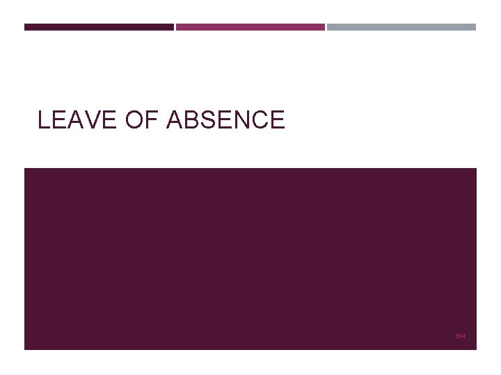 LEAVE OF ABSENCE 154 