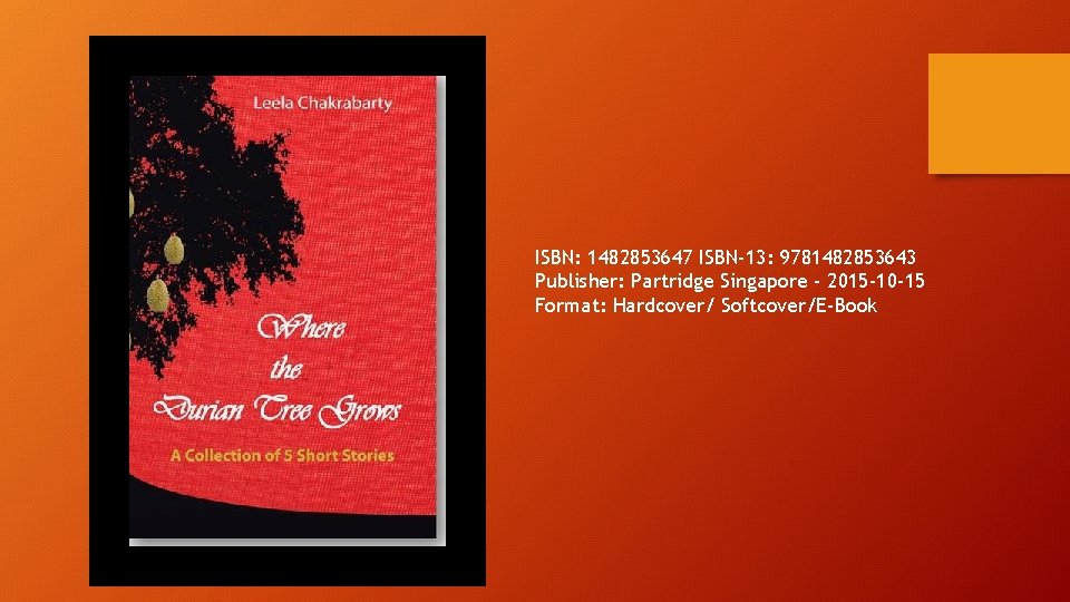 ISBN: 1482853647 ISBN-13: 9781482853643 Publisher: Partridge Singapore - 2015 -10 -15 Format: Hardcover/ Softcover/E-Book