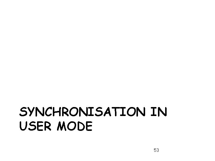 SYNCHRONISATION IN USER MODE 53 