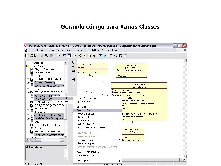Gerando código para Várias Classes 