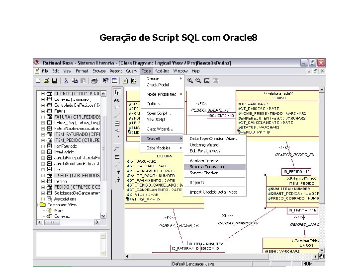 Geração de Script SQL com Oracle 8 