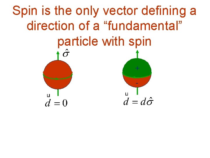 Spin is the only vector defining a direction of a “fundamental” particle with spin